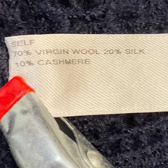 Carolina Herrera Belted Lace Cardigan Navy Blue Women's Sz M - Picture 7 of 7